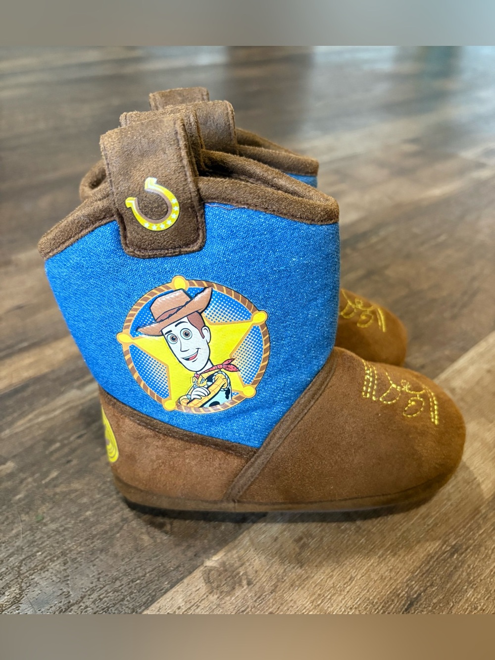 Disney Pixar Brown Toy Story Woody Cowboy Nonslip Boot Slippers Size 7-8